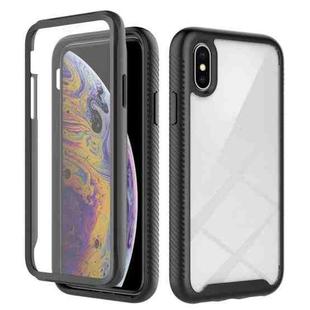 For iPhone  X / XS Starry Sky Solid Color Series Shockproof PC + TPU Case with PET Film(Black)