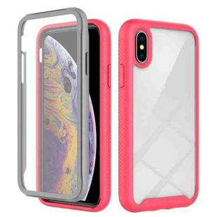 For iPhone  X / XS Starry Sky Solid Color Series Shockproof PC + TPU Case with PET Film(Rose Red)
