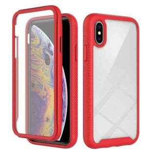 For iPhone  X / XS Starry Sky Solid Color Series Shockproof PC + TPU Case with PET Film(Red)