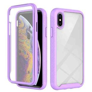 For iPhone  X / XS Starry Sky Solid Color Series Shockproof PC + TPU Case with PET Film(Light Purple)