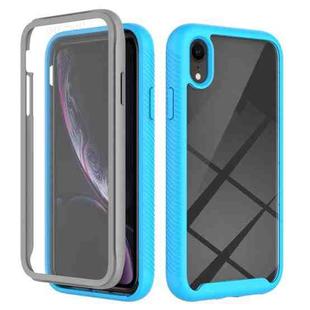 For iPhone XR Starry Sky Solid Color Series Shockproof PC + TPU Case with PET Film(Sky Blue)