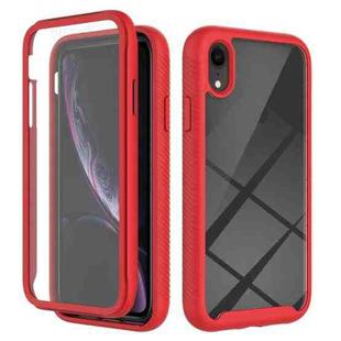 For iPhone XR Starry Sky Solid Color Series Shockproof PC + TPU Case with PET Film(Red)