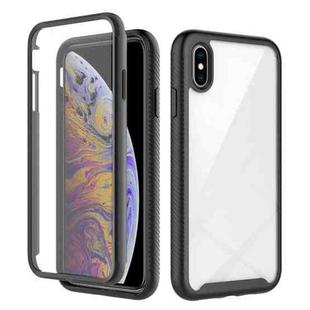 For iPhone XS Max Starry Sky Solid Color Series Shockproof PC + TPU Case with PET Film(Black)