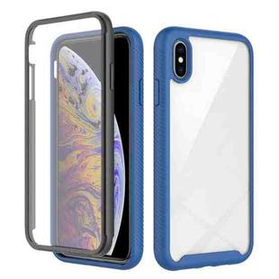 For iPhone XS Max Starry Sky Solid Color Series Shockproof PC + TPU Case with PET Film(Royal Blue)
