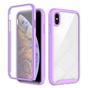 For iPhone XS Max Starry Sky Solid Color Series Shockproof PC + TPU Case with PET Film(Light Purple)