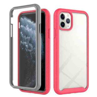 For iPhone 11 Pro Max Starry Sky Solid Color Series Shockproof PC + TPU Case with PET Film (Rose Red)