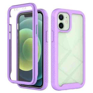 For iPhone 12 mini Starry Sky Solid Color Series Shockproof PC + TPU Case with PET Film (Light Purple)