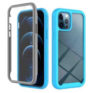 For iPhone 12 / 12 Pro Starry Sky Solid Color Series Shockproof PC + TPU Case with PET Film(Sky Blue)