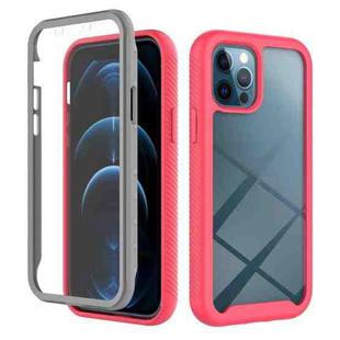 For iPhone 12 Pro Max Starry Sky Solid Color Series Shockproof PC + TPU Case with PET Film(Rose Red)