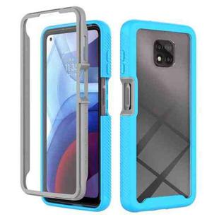 For Motorola Moto G Power(2021) Starry Sky Solid Color Series Shockproof PC + TPU Case with PET Film(Sky Blue)