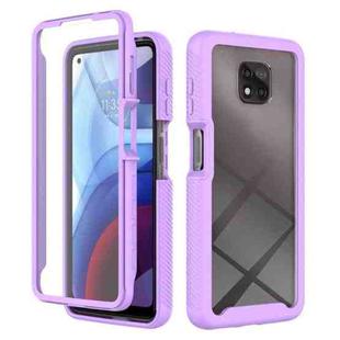For Motorola Moto G Power(2021) Starry Sky Solid Color Series Shockproof PC + TPU Case with PET Film(Light Purple)