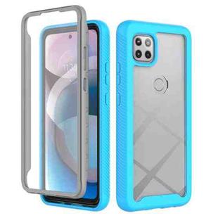 For Motorola Moto One 5G Ace Starry Sky Solid Color Series Shockproof PC + TPU Case with PET Film(Sky Blue)