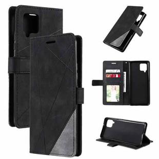 For Samsung Galaxy A42 5G Skin Feel Splicing Horizontal Flip Leather Case with Holder & Card Slots & Wallet & Photo Frame(Black)