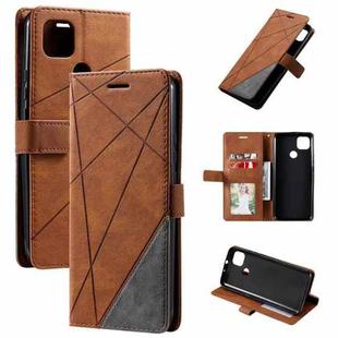 For Motorola Moto G9 Power Skin Feel Splicing Horizontal Flip Leather Case with Holder & Card Slots & Wallet & Photo Frame(Brown)