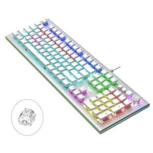 AULA S2096 108 Keys USB Flank Cool Light Mechanical Gaming Keyboard, Ice Shaft(Silver White)