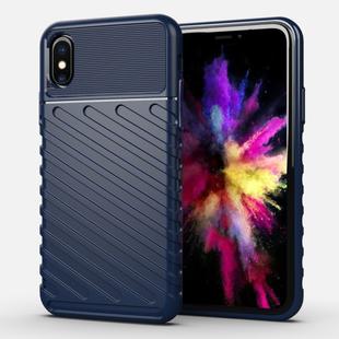 For iPhone X Thunderbolt Shockproof TPU Soft Case(Dark Blue)