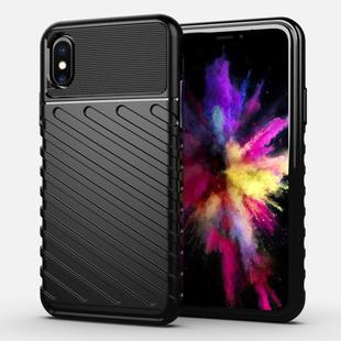 For iPhone XS Thunderbolt Shockproof TPU Soft Case(Black)