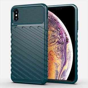 For iPhone XS Max Thunderbolt Shockproof TPU Soft Case(Dark Green)