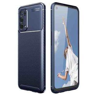 For OPPO A74 5G Carbon Fiber Texture Shockproof TPU Case(Blue)