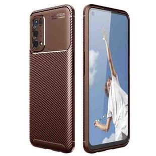 For OPPO A74 5G Carbon Fiber Texture Shockproof TPU Case(Brown)