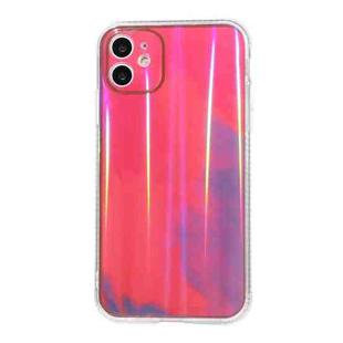 For iPhone 11 IMD Rendering Watercolor Aurora Pattern Shockproof TPU + PC Protective Case (Purple and Red)