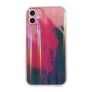 For iPhone 11 IMD Rendering Watercolor Aurora Pattern Shockproof TPU + PC Protective Case (Berry Color)