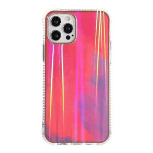 For iPhone 12 mini IMD Rendering Watercolor Aurora Pattern Shockproof TPU + PC Protective Case (Purple and Red)