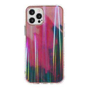 IMD Rendering Watercolor Aurora Pattern Shockproof TPU + PC Protective Case For iPhone 12 / 12 Pro(Berry Color)