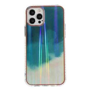 IMD Rendering Watercolor Aurora Pattern Shockproof TPU + PC Protective Case For iPhone 12 Pro Max(Cyan and Grey)