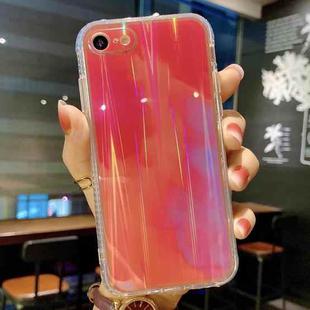 For iPhone SE 2022 / SE 2020 / 8 / 7 IMD Rendering Watercolor Aurora Pattern Shockproof TPU + PC Protective Case(Purple and Red)
