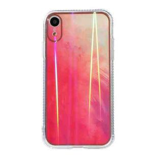 IMD Rendering Watercolor Aurora Pattern Shockproof TPU + PC Protective Case For iPhone XR(Spring Sakura)