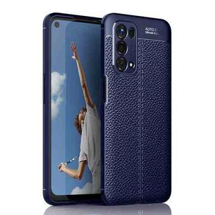 For OPPO A74 5G Litchi Texture TPU Shockproof Case(Navy Blue)