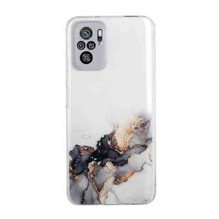 For Xiaomi Redmi Note 10 4G Hollow Marble Pattern TPU Precise Hole Protective Case(Black)