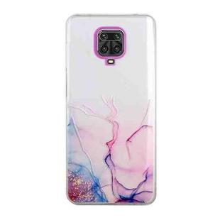 For Xiaomi Redmi Note 9 Pro Hollow Marble Pattern TPU Precise Hole Protective Case(Pink)