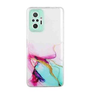 For Xiaomi Redmi Note 10 Pro Hollow Marble Pattern TPU Precise Hole Protective Case(Green)