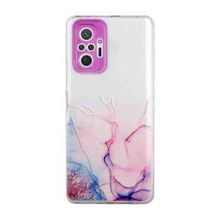 For Xiaomi Redmi Note 10 Pro Hollow Marble Pattern TPU Precise Hole Protective Case(Pink)