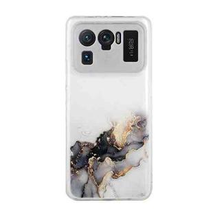 For Xiaomi Mi 11 Ultra Hollow Marble Pattern TPU Precise Hole Protective Case(Black)