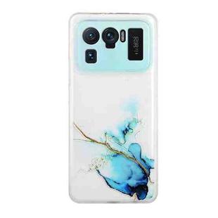 For Xiaomi Mi 11 Ultra Hollow Marble Pattern TPU Precise Hole Protective Case(Blue)