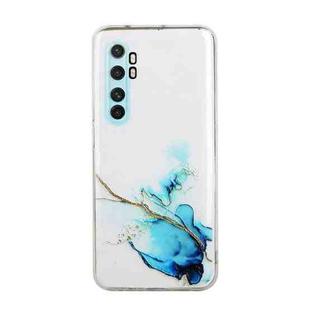 For Xiaomi Note 10 Lite Hollow Marble Pattern TPU Precise Hole Protective Case(Blue)