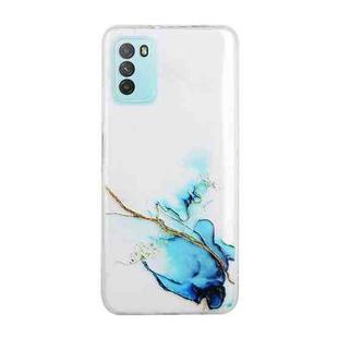 For Xiaomi Poco M3 Hollow Marble Pattern TPU Precise Hole Protective Case(Blue)