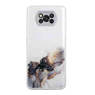 For Xiaomi Poco X3 / X3 Pro Hollow Marble Pattern TPU Precise Hole Protective Case(Black)