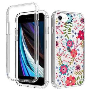 For iPhone SE 2022 / SE 2020 / 8 / 7 2 in 1 High Transparent Painted Shockproof PC + TPU Protective Case(Small Floral)