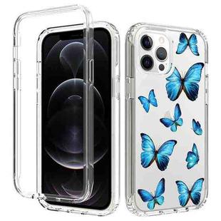 For iPhone 11 Pro Max 2 in 1 High Transparent Painted Shockproof PC + TPU Protective Case (Blue Butterfly)