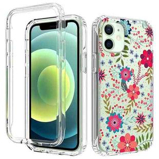 For iPhone 12 mini 2 in 1 High Transparent Painted Shockproof PC + TPU Protective Case (Small Floral)