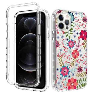 For iPhone 12 / 12 Pro 2 in 1 High Transparent Painted Shockproof PC + TPU Protective Case(Small Floral)