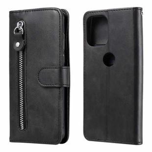 For Motorola Moto G100 / Edge S Fashion Calf Texture Zipper Horizontal Flip Leather Case with Stand & Card Slots & Wallet(Black)