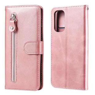 For OPPO Reno5 / Find X3 Lite Fashion Calf Texture Zipper Horizontal Flip Leather Case with Stand & Card Slots & Wallet(Rose Gold)
