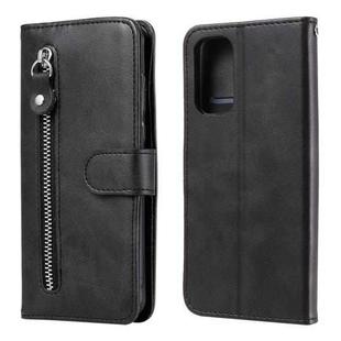 For OPPO Reno5 / Find X3 Lite Fashion Calf Texture Zipper Horizontal Flip Leather Case with Stand & Card Slots & Wallet(Black)
