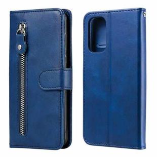 For OPPO Reno5 / Find X3 Lite Fashion Calf Texture Zipper Horizontal Flip Leather Case with Stand & Card Slots & Wallet(Blue)