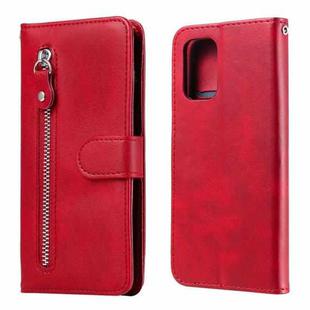 For Xiaomi Redmi Note 10 4G / Note 10S Fashion Calf Texture Zipper Horizontal Flip Leather Case with Stand & Card Slots & Wallet(Red)